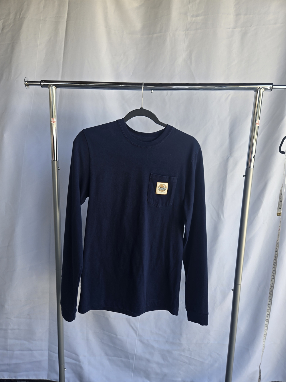 Adam Mar Surf Shop Kids Long Sleeve Pocket Tee in Navy